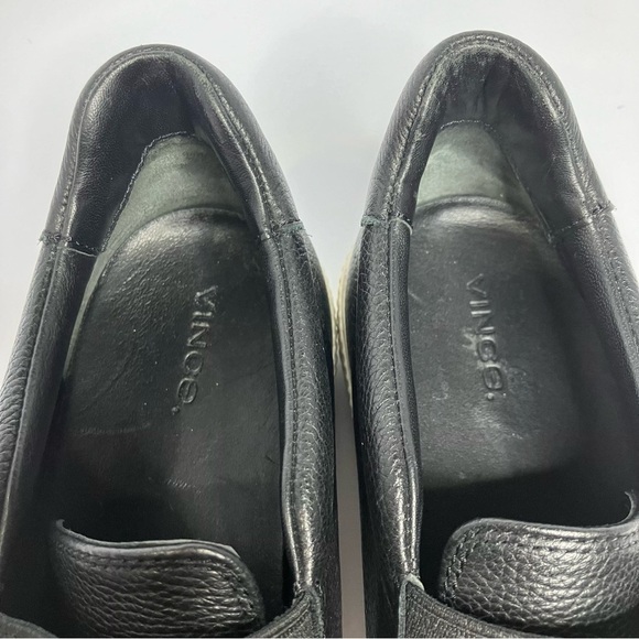 Vince black leather Kirkland slip on shoes size 7.5 - Picture 3 of 7